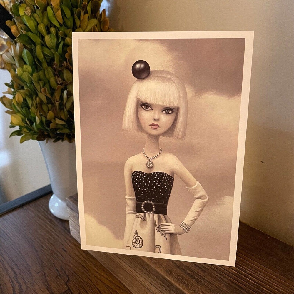MARK RYDEN Barbie Series Post Card ~ Mattel BLACK WHITE SURREALIST BALL ~ NEW
